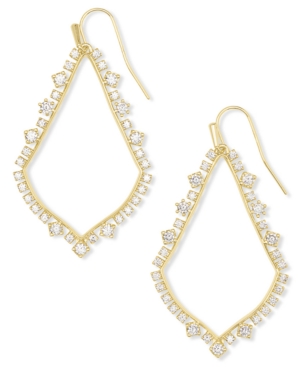 Kendra Scott 14k Gold-plated Cubic Zirconia Open Drop Earrings In Gold