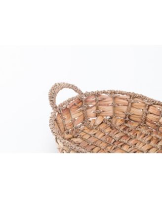 Seagrass Fruit Bread Basket Tray with Handles