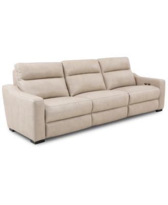 Gabrine 3-Pc. Leather Sofa with 3 Power Recliners, Created for Macy's