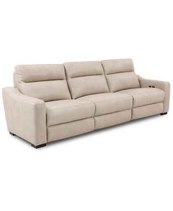 Gabrine 3-Pc. Leather Sofa with 3 Power Recliners