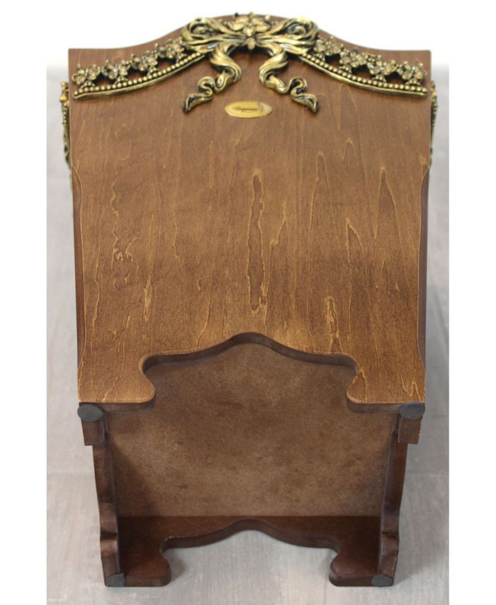 Vintiquewise Elegant Wood Wastebasket / Trash Bin with Bow Macy's