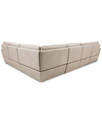 Gabrine 6-Pc. Leather Sectional with 2 Power Headrests, Created for Macy's