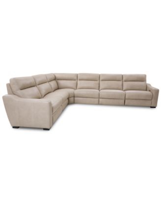 Gabrine 6-Pc. Leather Sectional with 3 Power Headrests, Created for Macy's