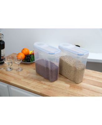 Vintiquewise Large Bpa-Free Plastic Food Cereal Containers, Airtight Spout Lid, Set of 2