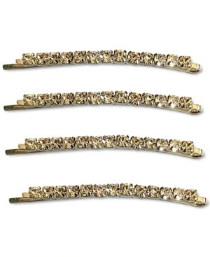 image of Inc Silver-Tone 4-Pc. Set Crystal Bobby Pin Set, Created for Macy-s