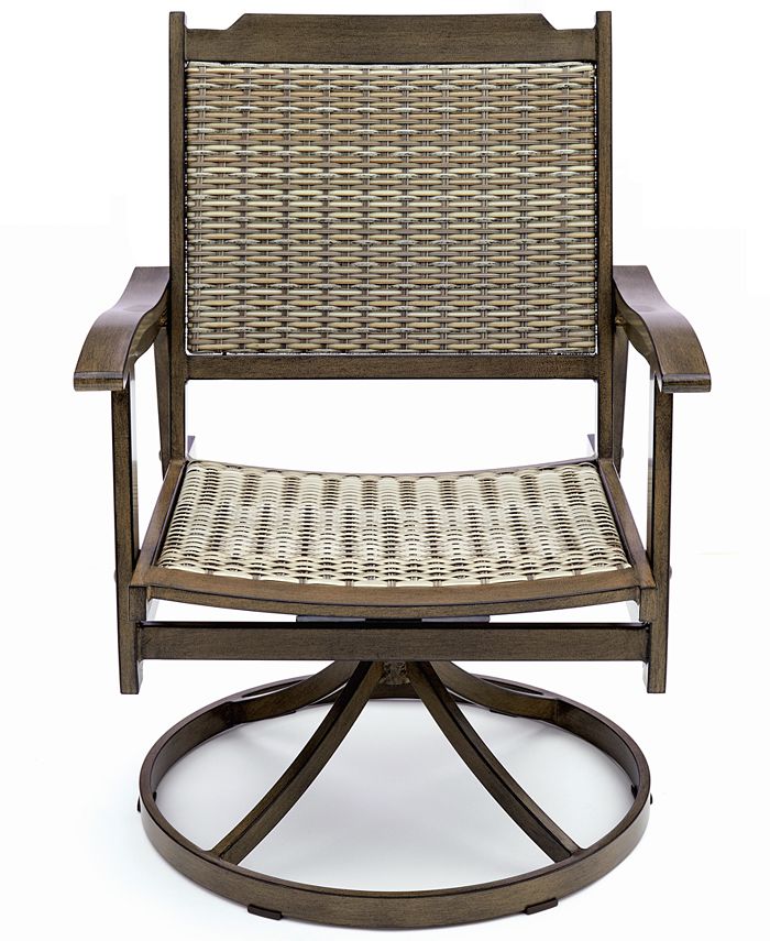 Furniture Set of 4 Kathan Outdoor Swivel Dining Chairs, Created for