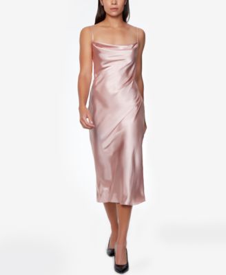 bebe pink satin dress