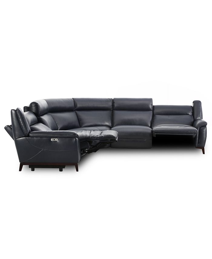 Furniture CLOSEOUT! Lond 5Pc. Leather Sectional with 2 Power Recliners