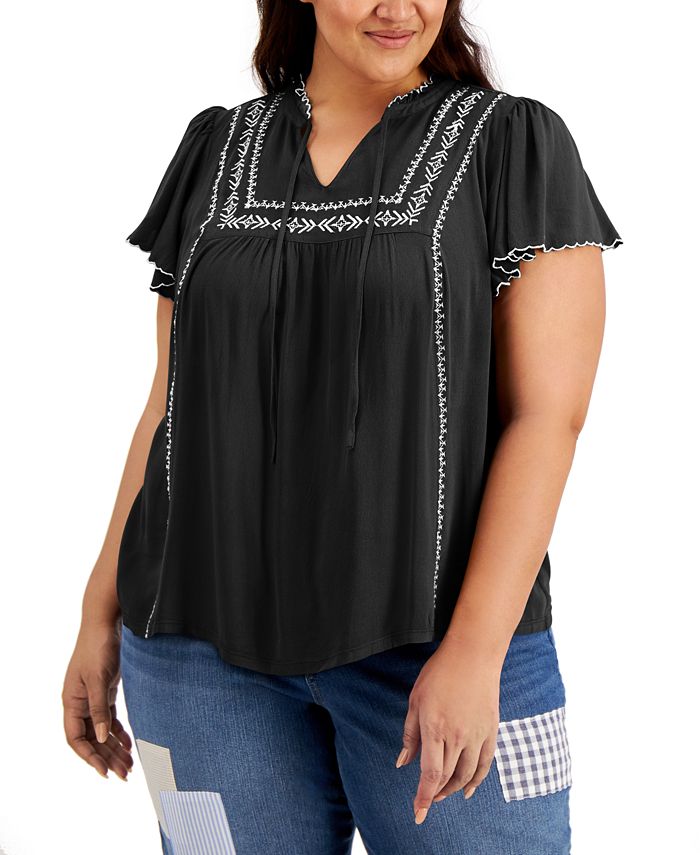 flutter sleeve plus size