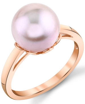 image of Pink Cultured Freshwater Pearl (10mm) Ring in 14k Rose Gold