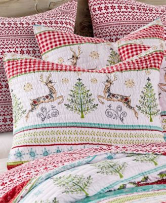Comet & Cupid Folk Christmas Quilted Quilt, King