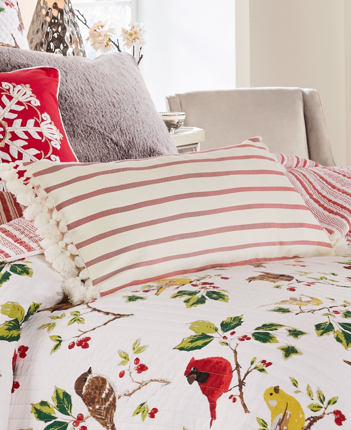 Levtex Joybirds Stripe Pillow, 14