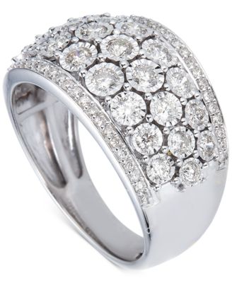 Macy's - Diamond Multi-Row Cluster Ring (1 ct. t.w.) in 14k White Gold