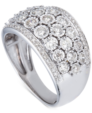 image of Diamond Multi-Row Cluster Ring (1 ct. t.w.) in 14k White Gold