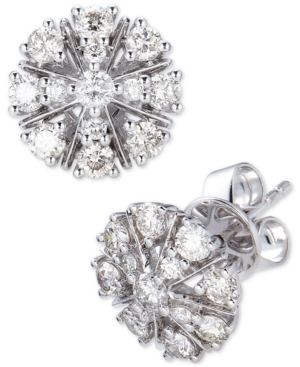 image of Diamond Flower Stud Earrings (1 ct. t.w.) in 14k White Gold