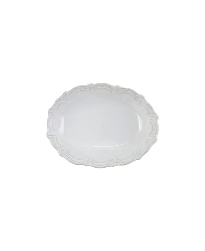 VIETRI - Vietri Incanto Stone White  Lace Small Oval Bowl