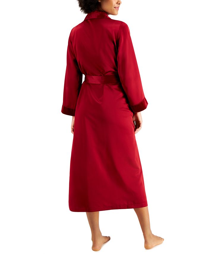 INC International Concepts VelvetAppliqué Satin Wrap Robe, Created for Macy's Macy's