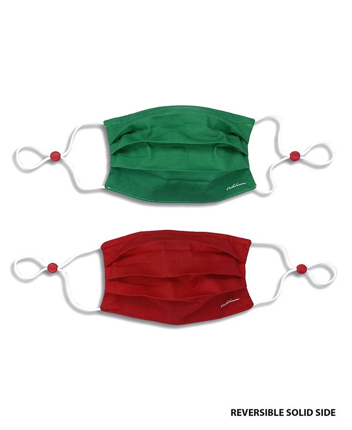 Calabrum Kids Cotton Reversible Snowflake Pleated Face Mask, 2 Pack