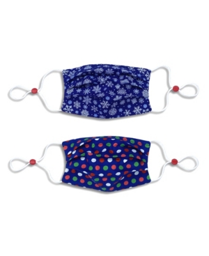 image of Calabrum Kids Cotton Reversible Dot Pleated Face Mask, 2 Pack