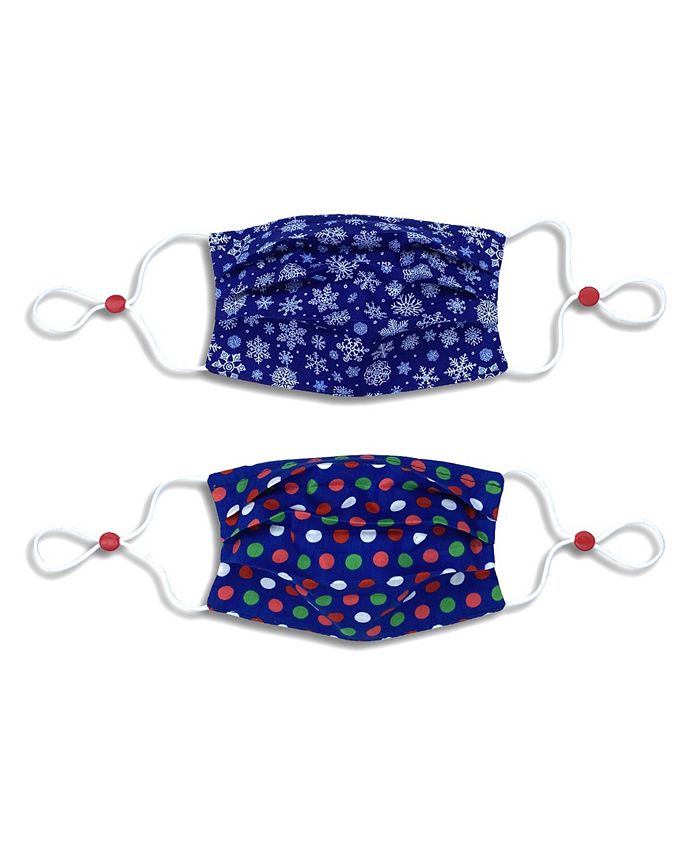 Calabrum Kids Cotton Reversible Dot Pleated Face Mask, 2 Pack Macy's