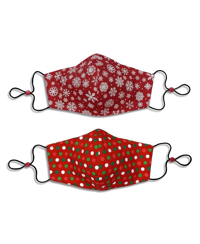 Calabrum Adult Cotton Reversible Snowflake Cone Face Mask, 2 Pack Macy's