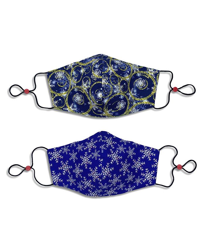 Calabrum Adult Cotton Reversible Snowflake Cone Face Mask, 2 Pack Macy's