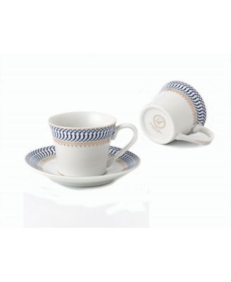 12 Piece 2oz Espresso Cup and Saucer Set, Service for 6