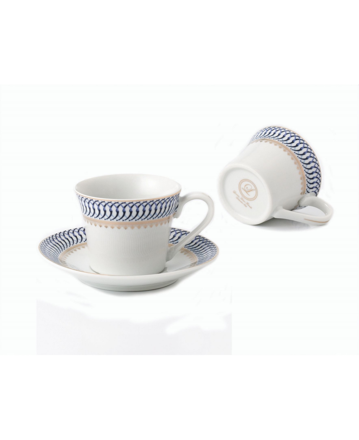Lorren Home Trends 12 Piece 2oz Espresso Cup and Saucer Set, Service for 6