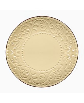 16 Piece Stoneware Scroll Dinnerware Set, Service for 4