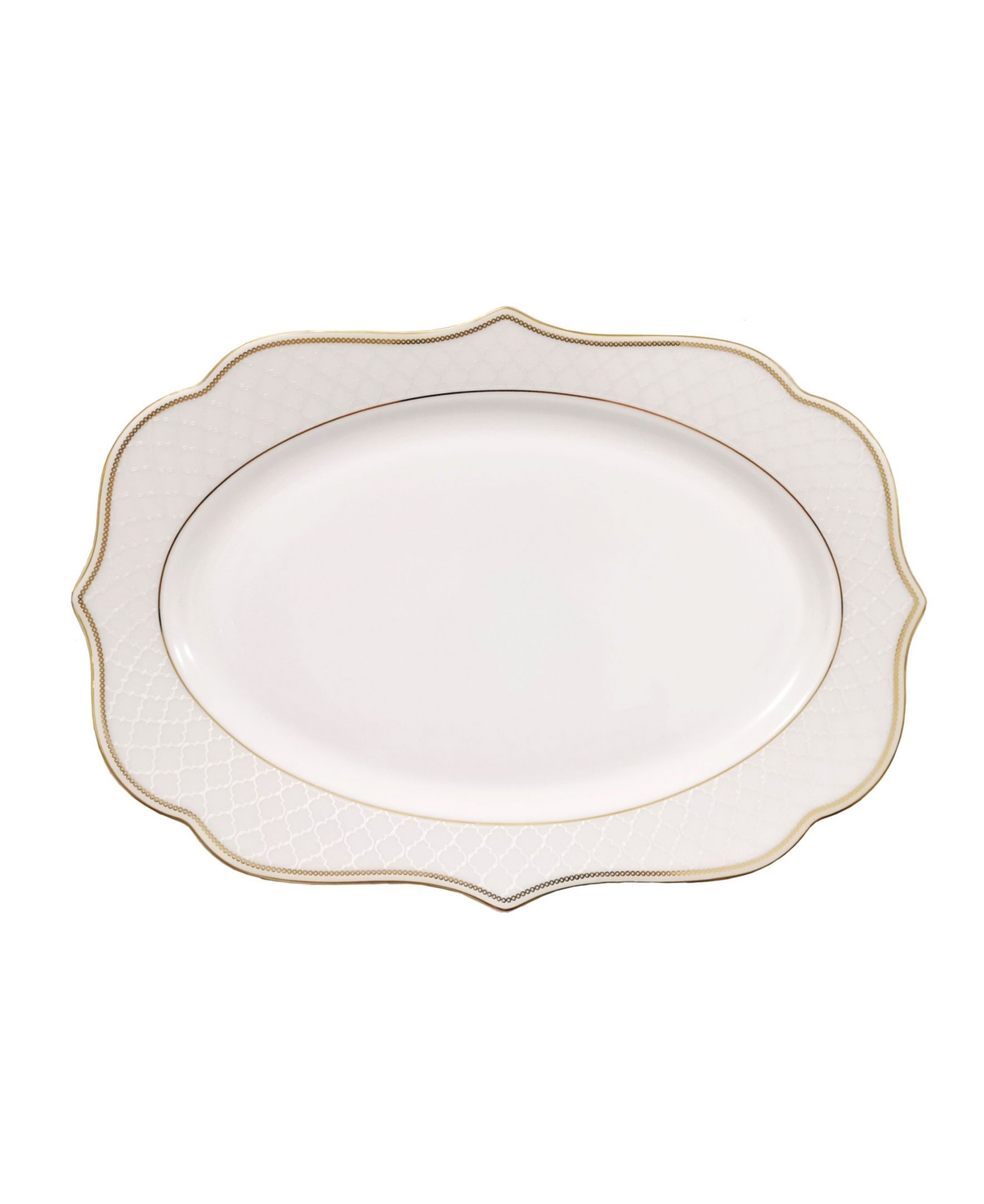 Lorren Home Trends 57 Piece Mix and Match Bone China Dinnerware Set, Service for 8 - Gold-Tone