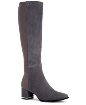 womens grey block heel shoes