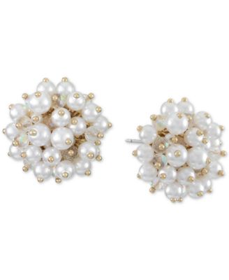 INC International Concepts - Gold-Tone Imitation Pearl Cluster Stud Earrings