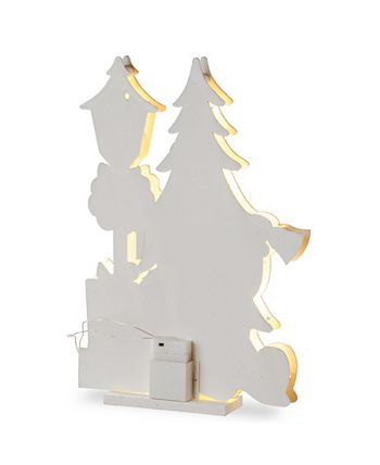 National Tree Company - National Tree PreLit 17.5" Wooden Santa Scene