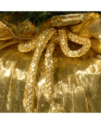 24" Majestic Fir Tree in Gold Cloth Bag with 35 Clear lights