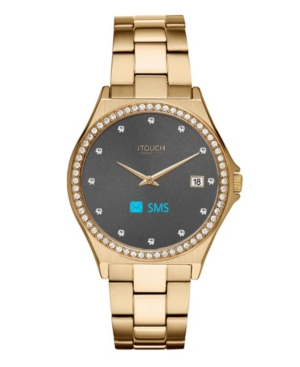 image of Unisex Connected Gold Tone Stainless Steel Strap Smart Watch 38.5mm