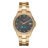Unisex iTouch Connected IP68 Waterproof Fitness Tracker Crystal Case Hybrid Smartwatch (Gold)