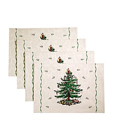 Christmas Tree Ivory/Green 4pc Placemats
