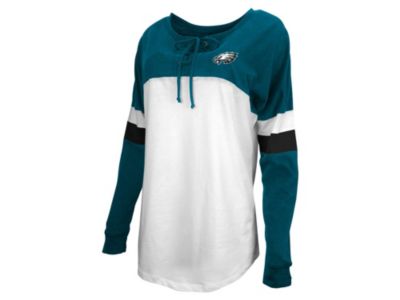 5th & Ocean - Philadelphia Eagles Women's Lace Up Long Sleeve T-Shirt