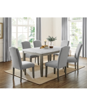 Furniture Emily Marble Dining 7-pc Set (rectangular Table & 6 Side Chairs)