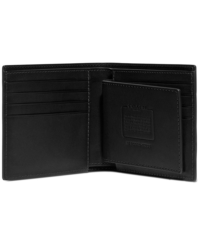 Coach Logo-Embossed Bi-Fold Wallet - Black for Men