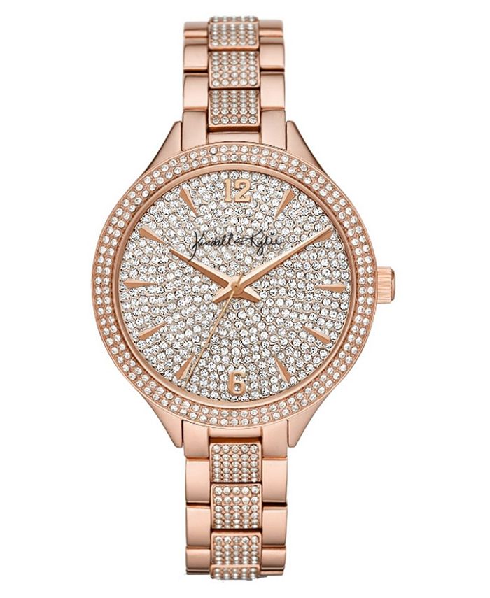 Kendall + Kylie Women's Rose Gold Tone Crystal Embellished Stainless ...