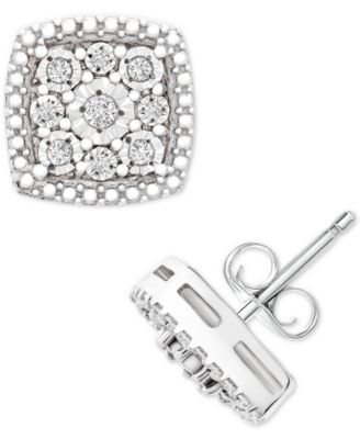 diamond cluster stud earrings macys