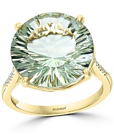 EFFY® Green Quartz (9-1/2 ct. t.w.) & Diamond (1/20 ct. t.w.) Statement Ring in 14k Gold