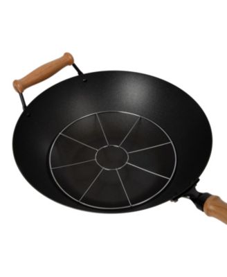 Professional Series 14" Carbon Steel Nonstick Wok Set with Lid and Maple Handles, 10 Pieces