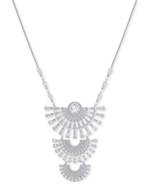 image of Swarovski Silver-Tone Crystal Triple Tier 31-3/8