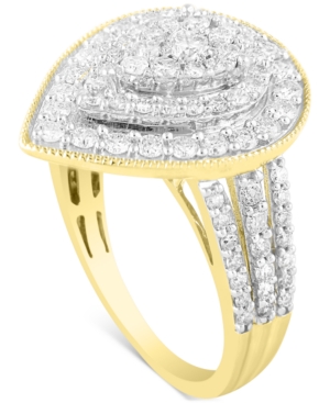 image of Diamond Teardrop Cluster Statement Ring (1-1/4 ct. t.w.) in 14k Gold