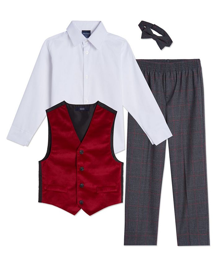 Nautica Little Boys Velvet 4 Piece Vest Set Macy's
