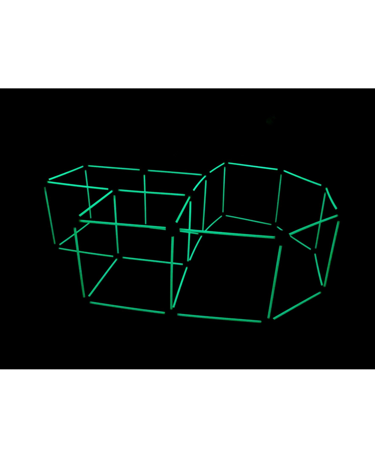 Funphix Fort Building Kit with Glow in The Dark Sticks, 77 Pieces