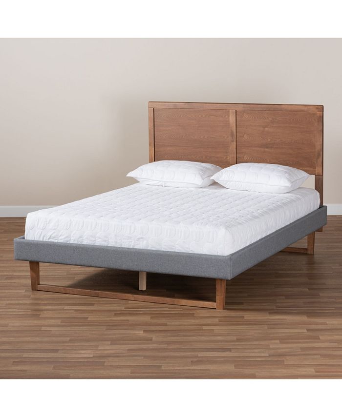 Baxton Studio Allegra Mid-Century Modern Queen Size Platform Bed - Macy's