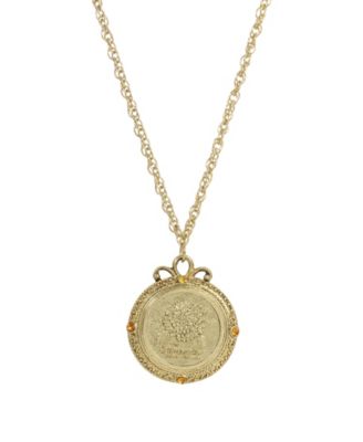 Women's Gold Tone Flower of the Month Narcissus Necklace